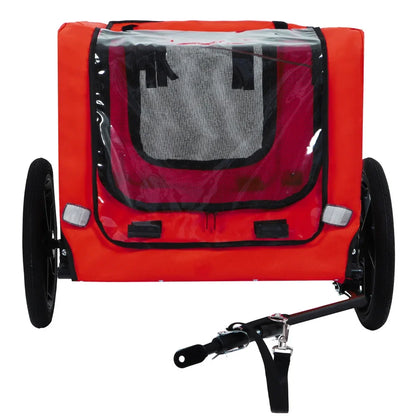 Dog Bike Trailer Pet Cart for Bicycle Easy Folding Quick Release Wheels Non-Slip Floor Internal Leash Small Medium Pets