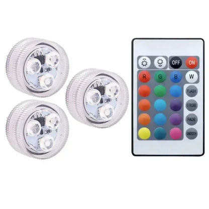Submersible LED Light with Remote Pool Lights for Party Event Waterproof Tea Lamp for Vase Fishtank Wedding Halloween Christmas