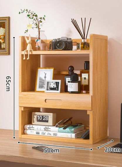 Household Goods Simple Desktop Bookshelf Dormitory Multi-layer Storage Rack Home Student DeskSolid Wood With Extraction Rack
