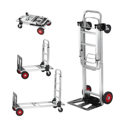 Folding Moving Cart with Wheels, Portable Lightweight Hand Truck Dolly for Warehouse, Transport & Home