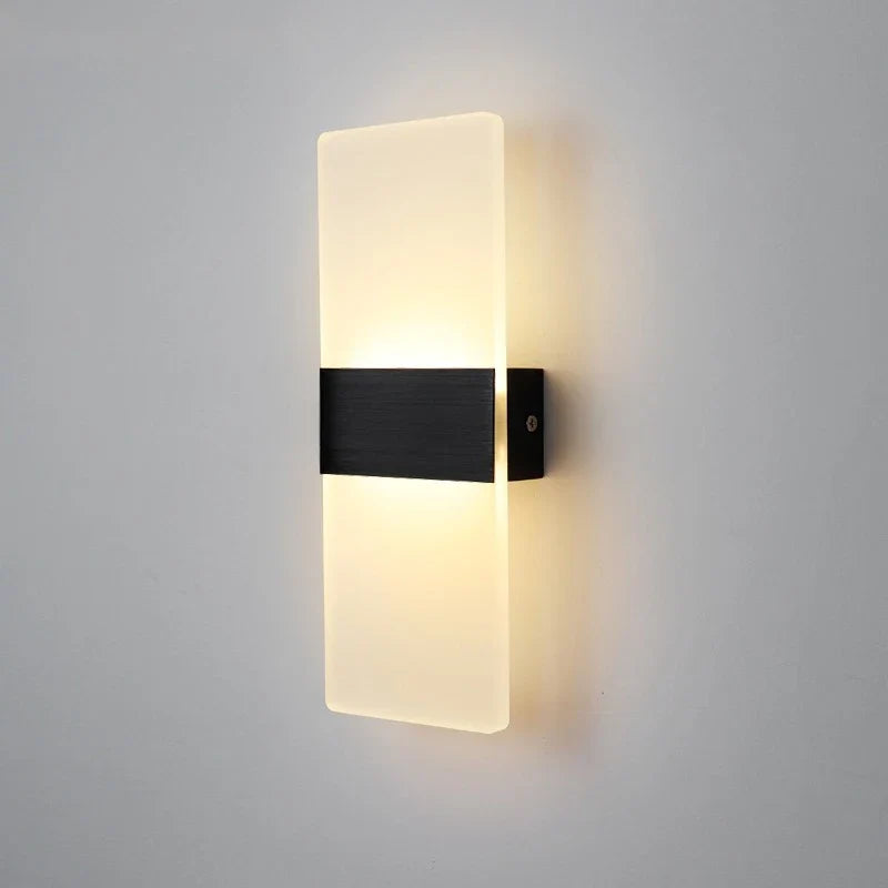 LED Acrylic Wall Light AC85-265V Long Style Living Room Corridor Bedroom 3/6/12W  Bedhead Art Decoration Indoor Wall Lights