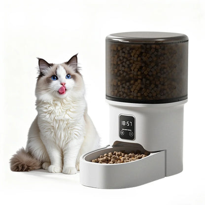 4L Automatic Cat Feeder with Timer Portion Control 1-6 Meals Per Day Button Control for Cats & Small Dogs Supplies