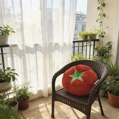 Thickened Cushion with Tomato-Shaped Pillow Vegetable Mushroom Persimmon Round Cushion Pad for Window Seat Pillows for Bedroom