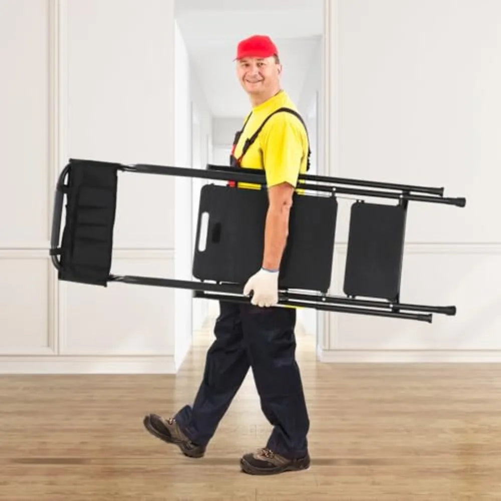 3 Step stool Ladder with Handrails 330 lbs folding Attachable Tool