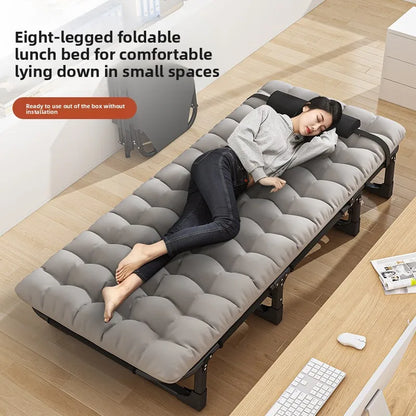 Folding bed office single metal household siesta folding recliner multi-functional camp bed adult siesta artifact