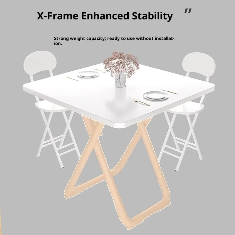 Portable Folding Round Dining Table Space Saving Kitchen Table Small Apartment Balcony Outdoor Lightweight Easy Storage Wood
