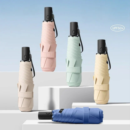 Ultra-light Portable Ultraviolet Protective Umbrella Sun-proof Folding Manual Umbrella Sunny Rain Dual Use 6-Bone Umbrella
