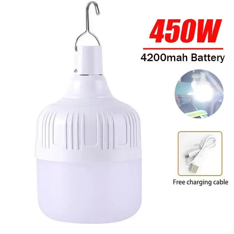 Solar Powered Lamps Portable Led Bulbs 80-500W LED Energy Saving Light for Outdoor Camping Tent Night Fishing Emergency Lights