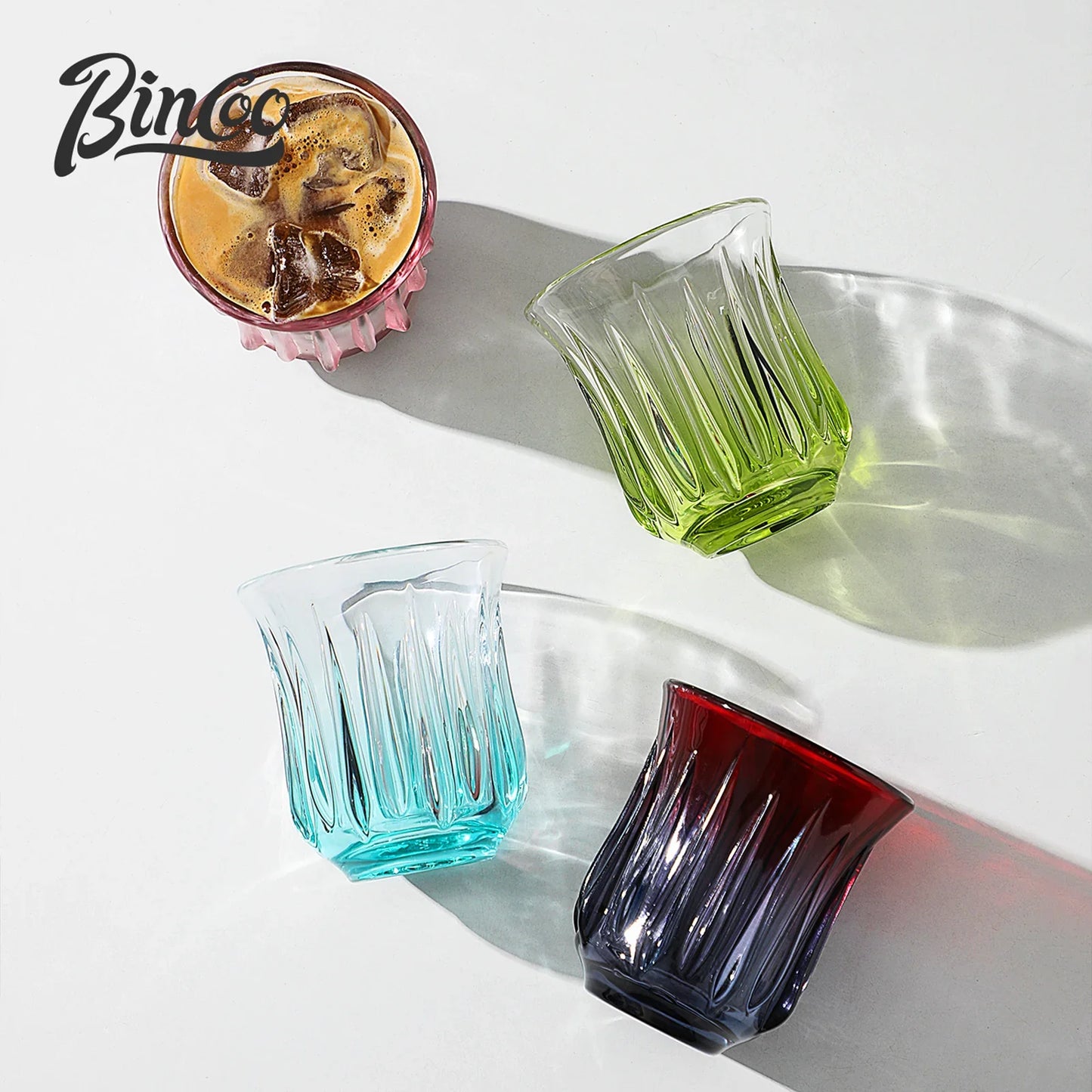 Bincoo High End Coffee Cup Elegant Retro Glass for Americano Dirty Flat White Espresso and Latte Available in 90/200/240/400ml