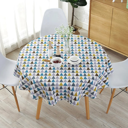 Round Tablecloth Washable Table Cloth Decorative Table Cover Indoor and Outdoor Holiday Home Christmas Party Picnic Dining Room