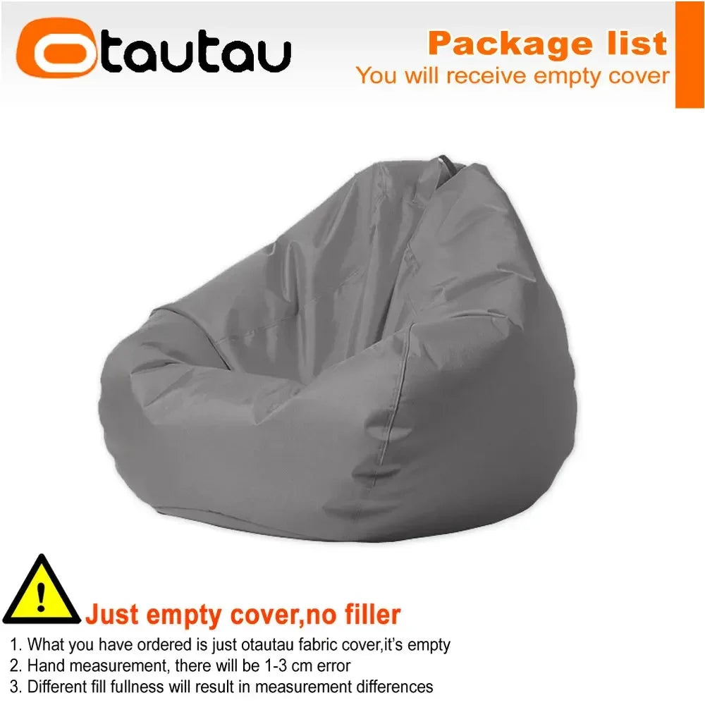 OTAUTAU Outdoor Waterproof Bean Bag Cover No Filler Garden Beach Camping Swimming Pool Floating Beanbag Pouf Chair Oxford DD022