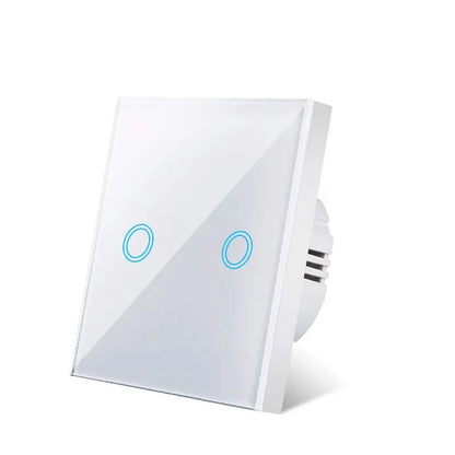 EU Touch Switch AC100 240V Tempered Black White Crystal Glass Panel Power Wall Light Sensor Switches