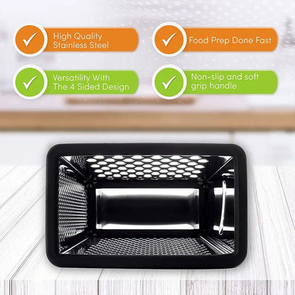 Stainless Steel Box Cheese Grater With Container 4 Sides Box Grater Handheld Kitchen Food Shredder for Vegetable Ginger Cutter