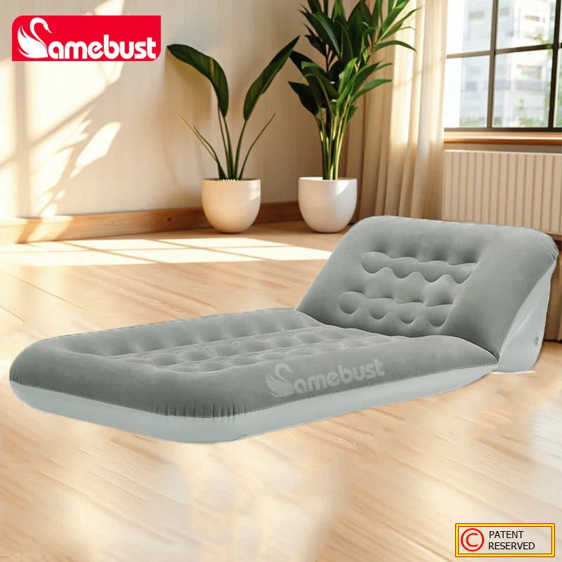 CAMEBUST Interior Air Mattress Foldable Air Mats Inflatable Sleeping Mattress Adjustable Sofa Bed Home&Outdoor use Brown/Grey