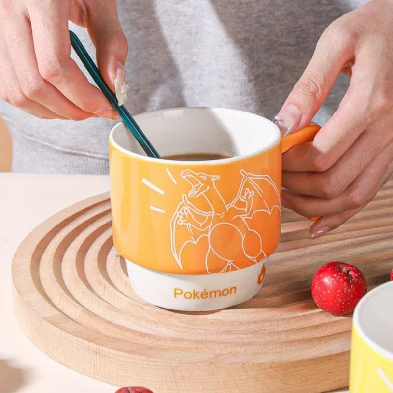 SHUNXIANG Pokémon Licensed Ceramic Mugs Snorlax Stackable Kawaii Anime Boy Girl Breakfast Milk Juice Cup Home Coffee Cup Gifts