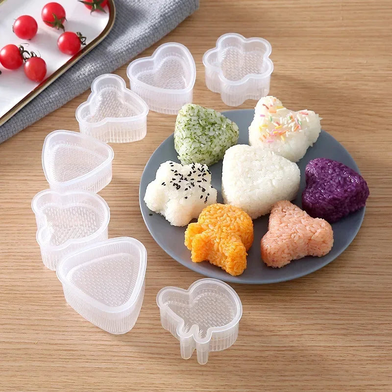 Transparent Plastic Onigiri Mold Set  Japanese-style Onigiri and Sushi Mold Set  Sushi Cartoon-themed Onigiri Molds For Children
