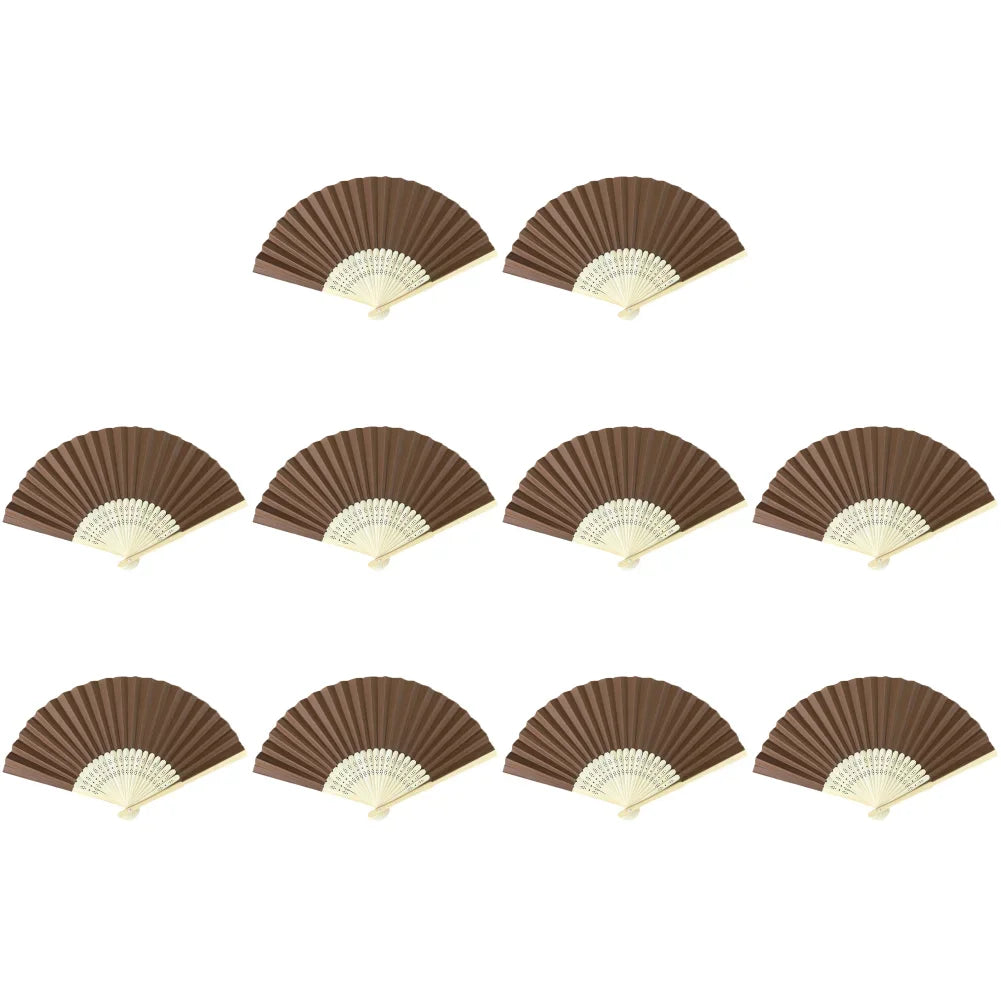 Hand Fan Bamboo Paper Fan Pocket Folding Fan Solid Color Guest Fans DIY Guest Gift for Wedding Birthday Summer Party