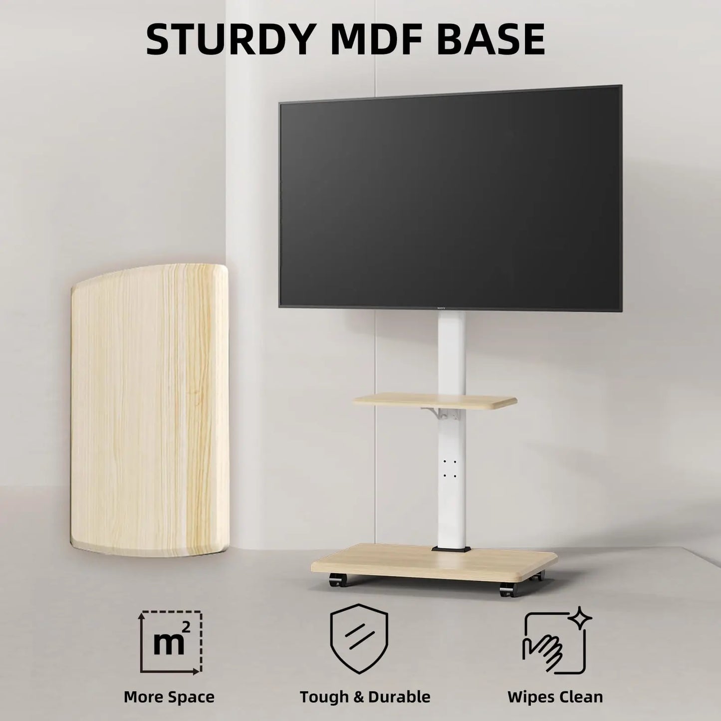 TV Mobile Stand Vertical TV Floor Brackets Trolley Stand Mobile TV Cart Floor Trolley For 26"-75" Television up to 99 lbs