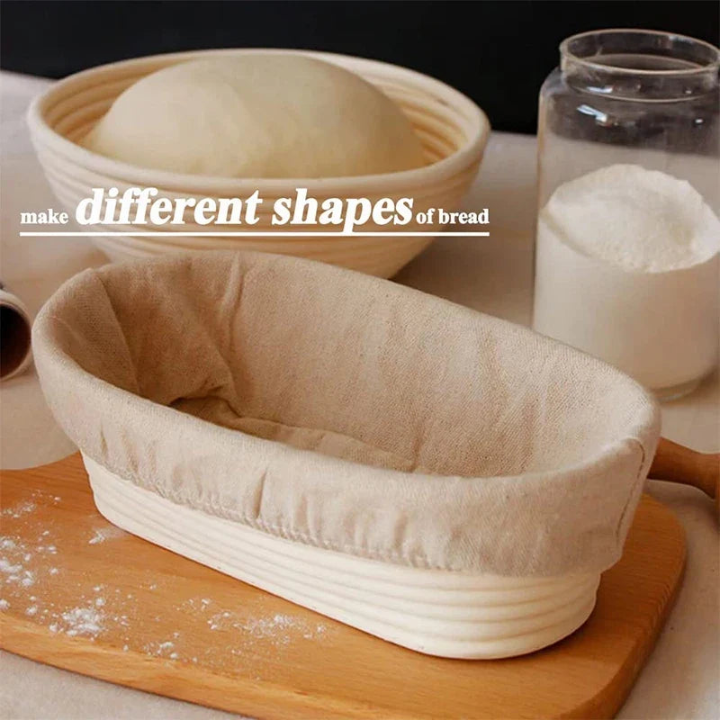 Banneton Bread Proofing Basket Round Oval Sourdough Baskets Bread Baking Dough Rising Ratten Bowls with Liners For Bakery YY087
