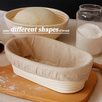 Banneton Bread Proofing Basket Round Oval Sourdough Baskets Bread Baking Dough Rising Ratten Bowls with Liners For Bakery YY087