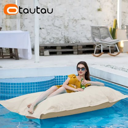 OTAUTAU 6ft Giant Floating Bean Bag Lounger Cover No Filler Outdoor Swimming Pool Pillowsac Garden Beach Beanbag Salon Sac DD034