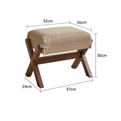 Solid Wood Footstool Soft Household Shoe Bench Doorway Stool Living Room Small Bench Sitting Stool for Bedside Dressing Room