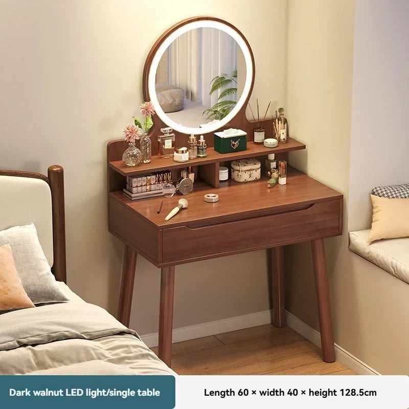 New Chinese style light luxury dressing table, bedroom dressing table, simple small-sized makeup storage desk, integrated dressi