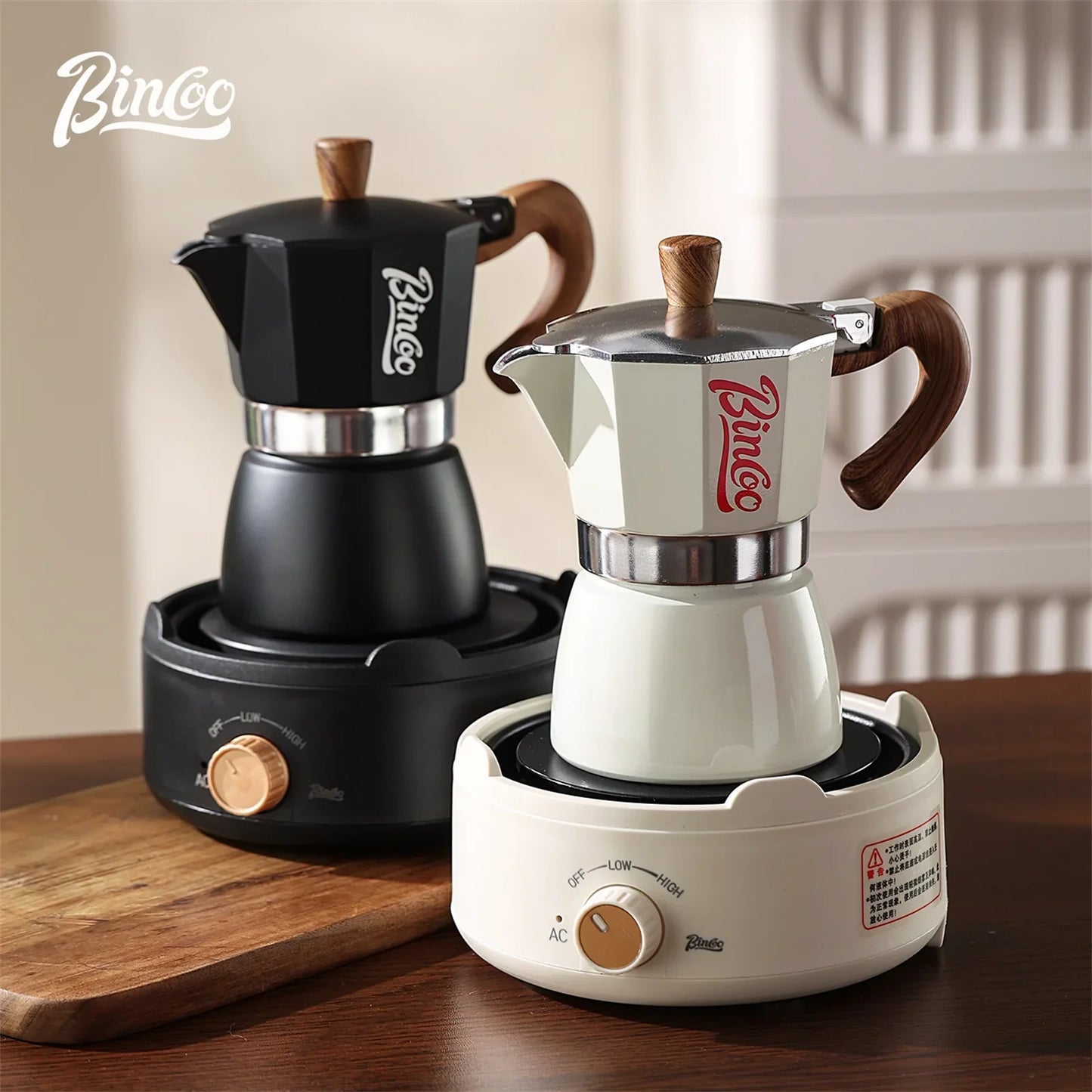 Bincoo Coffee Moka Pot Set with Filter Paper for Home Use Small Espresso Extraction Machine Complete Brewing Kit