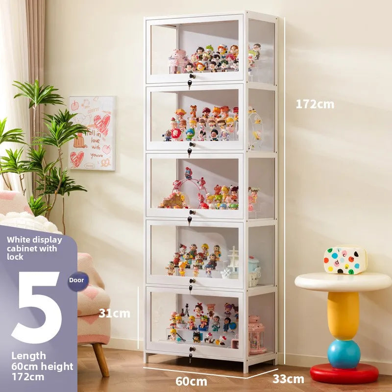 Figure cabinet with lock transparent Lego display cabinet household blind box ornament two-dimensional pain cabinet