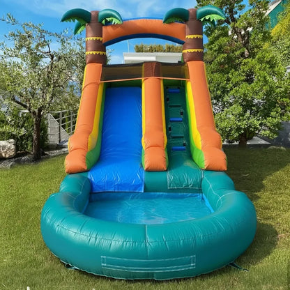 Commercial Grade WhiteInflatable Water Slide with Splash Pool and Air Blower for Party/Rental Inflatable Yard Decorations