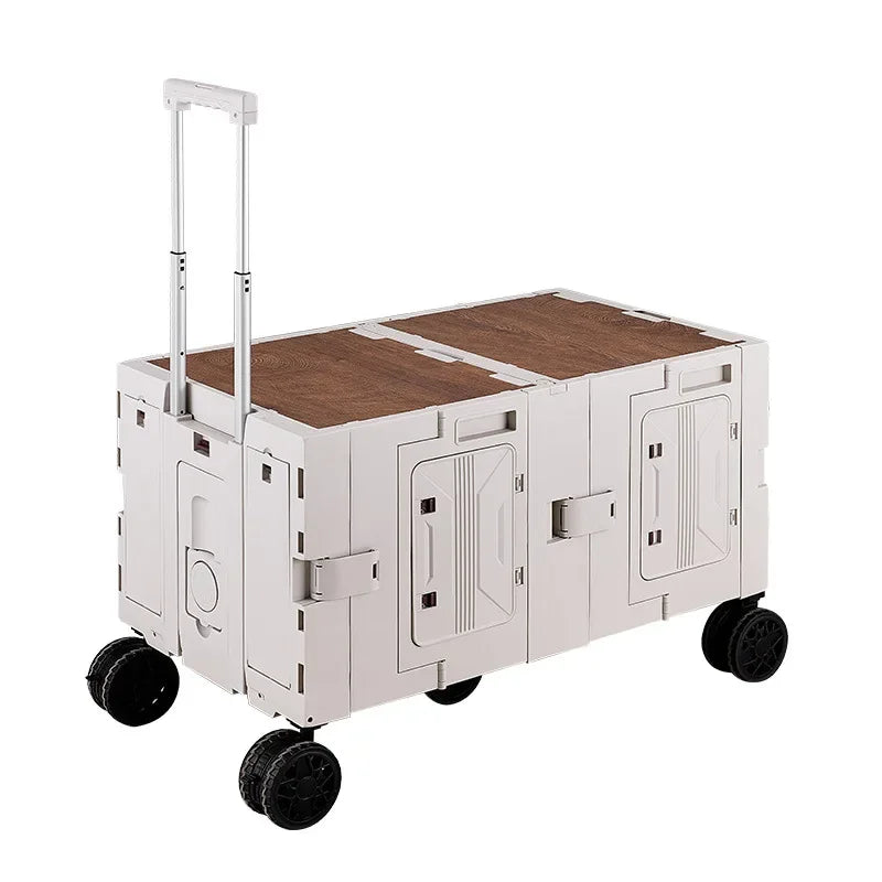 Outdoor camper trolley case picnic tools car foldable movable dining table multi-functional camp car