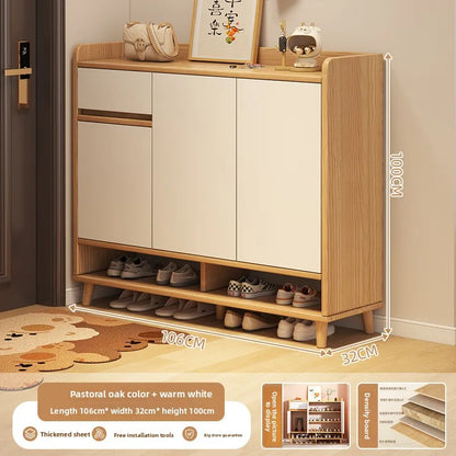 Shoe cabinet, indoor new entry locker at the entrance of the home, integrated storage shoe rack against the wall