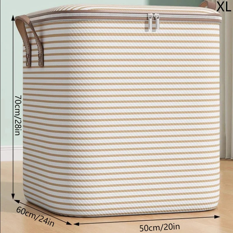 1pc Household Large Capacity Storage Bag Non-woven Material Closet Wardrobe Organizer Can Be Used For Quilt Clothing Toys