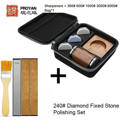PROYAN - Rolling Knife Sharpener, Professional Sharpening Stones, Diamond, Ceramic and Wet Stones, DIY Sharpening System,