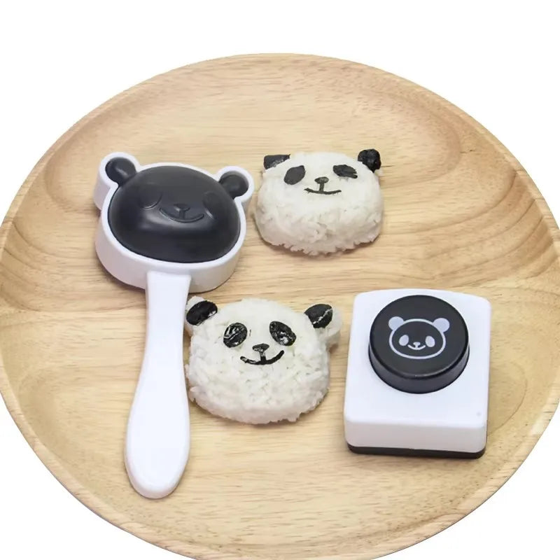 1 Set Japanese Bento Panda Sushi Mold Kit with Seaweed Nori Punch Creative Sushi Maker Mold Kitchen Rice Mold Set YY008
