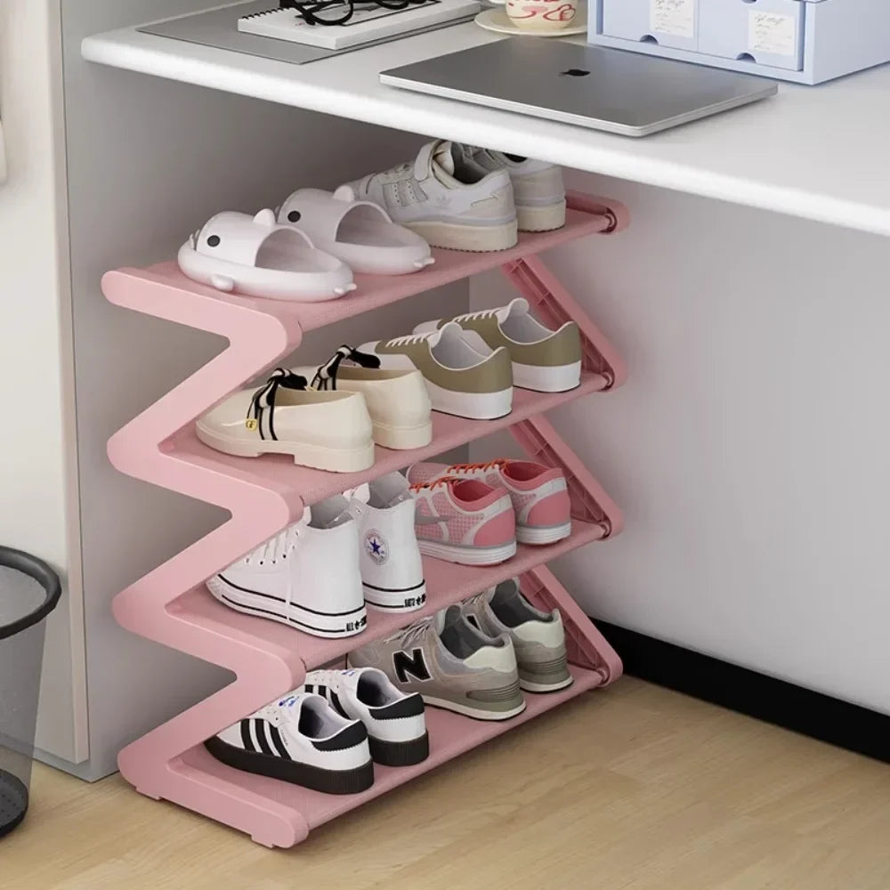 Simple Household Shoe Storage Creative Z-shaped Shoe Rack Multi-layer Assembly Shoe Rack for Dormitories Shoe Storage save space