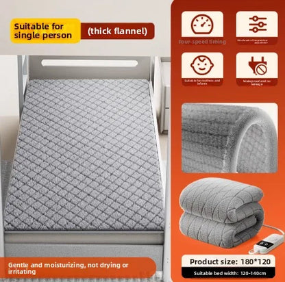 Electric Heated Blanket Soft Plush Fast Heating Dual Zone Remote Auto Shutoff Queen King Size Machine Washable Manta Para Cama
