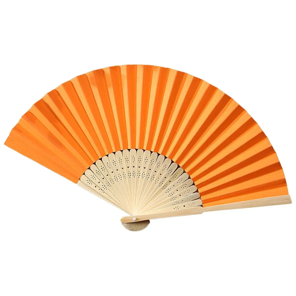 Hand Fan Bamboo Paper Fan Pocket Folding Fan Solid Color Guest Fans DIY Guest Gift for Wedding Birthday Summer Party