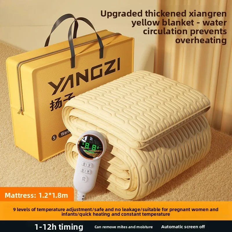 Electric Water Circulation Heated Blanket Mattress Pad Dual Queen King Remote Thermostat Energy Saving Auto Shutoff Washable