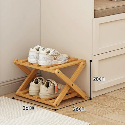 Shoe Rack Bamboo Made Telescopic Doorway Shoe Rack No Installation Required Frame Multi Layer Household Foldable Shoes Shelves