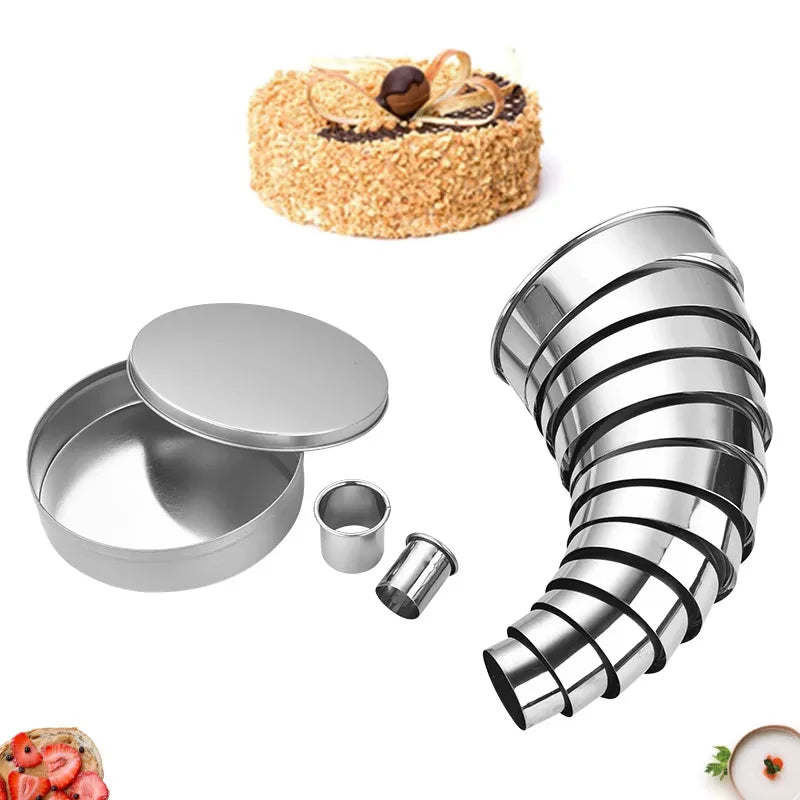 14 Pieces Round Cookie Biscuit Cutter Set Stainless Steel Donut Cutter Ring Molds Kitchen Graduated Circle Pastry Cutters YY129