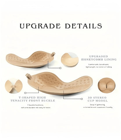 Adhesive bra, breathable adhesive bra, invisible strapless silicone bra, suitable for backless wear