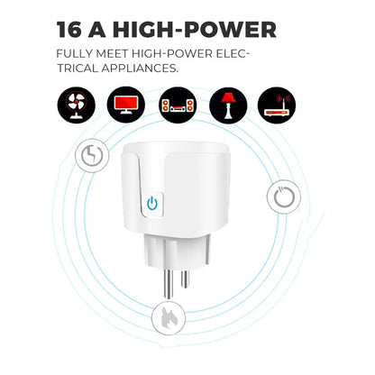 Smart Socket EU 20A Wifi Smart Plug With Power Monitoring Smart Home Voice Control Support Google Assistant Alexa Alice