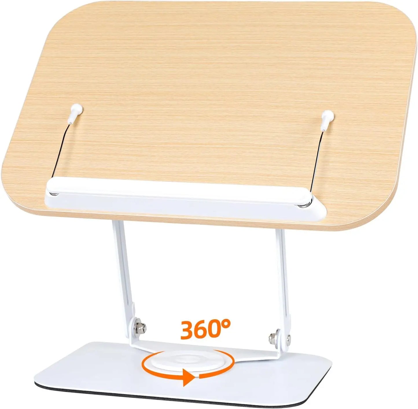 NEW Acrylic Book Stand with Storage for Reading Adjustable Book Holder with 360° Rotating Base Foldable Desktop Riser Stand