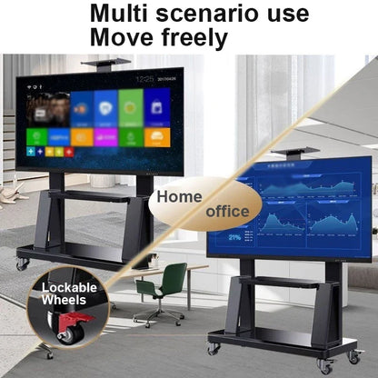 Mobile TV Stand for 32-75” TVs,Tilt TV Cart Holds up to 154Lbs Portable Stand with Storage Shelf Rolling Floor VESA 600x400mm