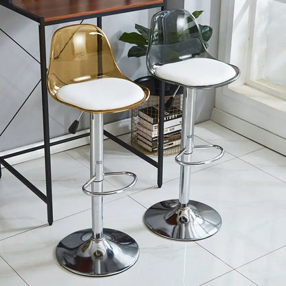 Adjustable Swivel Bar Stool Gas Lift High Back PU Leather Modern Counter Chair Kitchen Breakfast Bar Bar Stools Furniture
