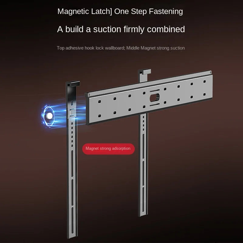 Ultra thin Universal TV Wall Mount - 1cm Gap Design for 32-90" Flat/Curved Screens max 80kg Magnetic Lock VESA 100x100-800x400mm