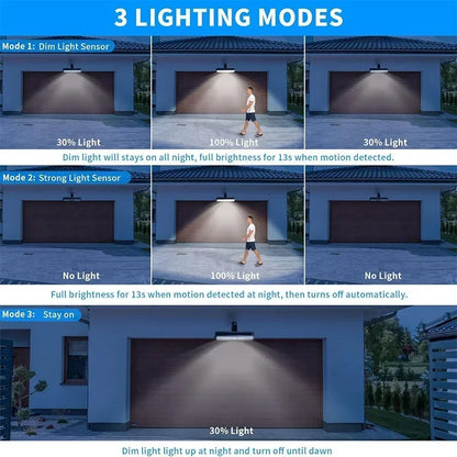 1/2 Pack Solar Light Outdoor 36 LED Motion Sensor Lights IP65 Waterproof 3 Modes Dual Bracket for Fence Gutter Garden
