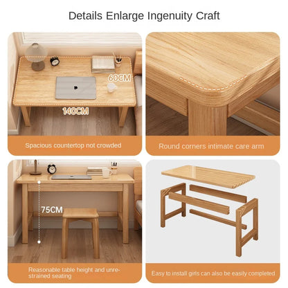 Solid wood desk for students, home use, bedroom, computer desk, study desk, writing desk, office desk