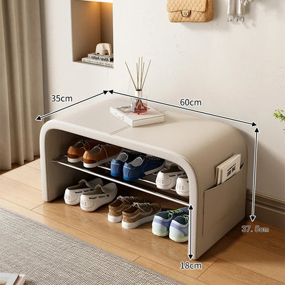 Light luxury shoe changing stool for home use, shoe wearing stool, shoe cabinet, integrated bed end stool